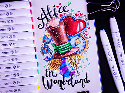 Alice in Wonderland Part 3 art drawing illustration illustrator mariashishcova markers postcards sketchmarker touchmarkers touchtwin