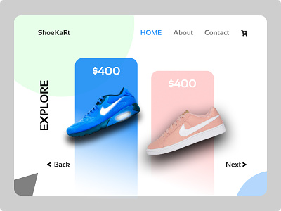 ShoeKart Landing Page android androidapp behance clean design dribbble illustration inspiration ios iosapp minimal shoe shoeapp shoeweb ui uidesign ux uxdesign web website