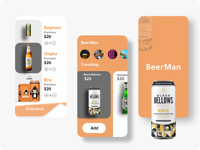 BeerMan App Concept android app appconcept appdesign beer beerman behance clean colors dribbble figma ios minimal product productdesign sketch ui uidesign uiux uxdesign