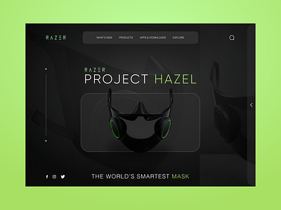 RAZER HAZEL Web Concept android art clean colors design dribbble illustration ios landingpage mask minimal typogaphy ui uiux ux web website website builder websiteconcept