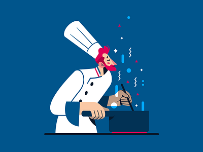 La cuisine du chef ! ✨🍴🇫🇷 character cook cooking flat food illustration smell vector