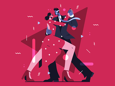 Tango! 🔥 dance dancers dancing flat illustration love tango vector
