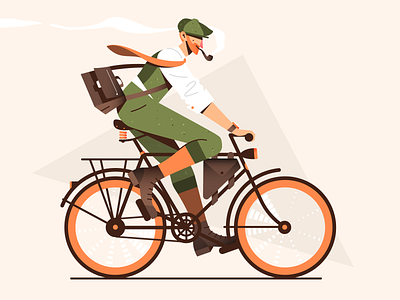 Vintage Ride! bicycle elegant fashion illustration retro ride smoking vector vintage