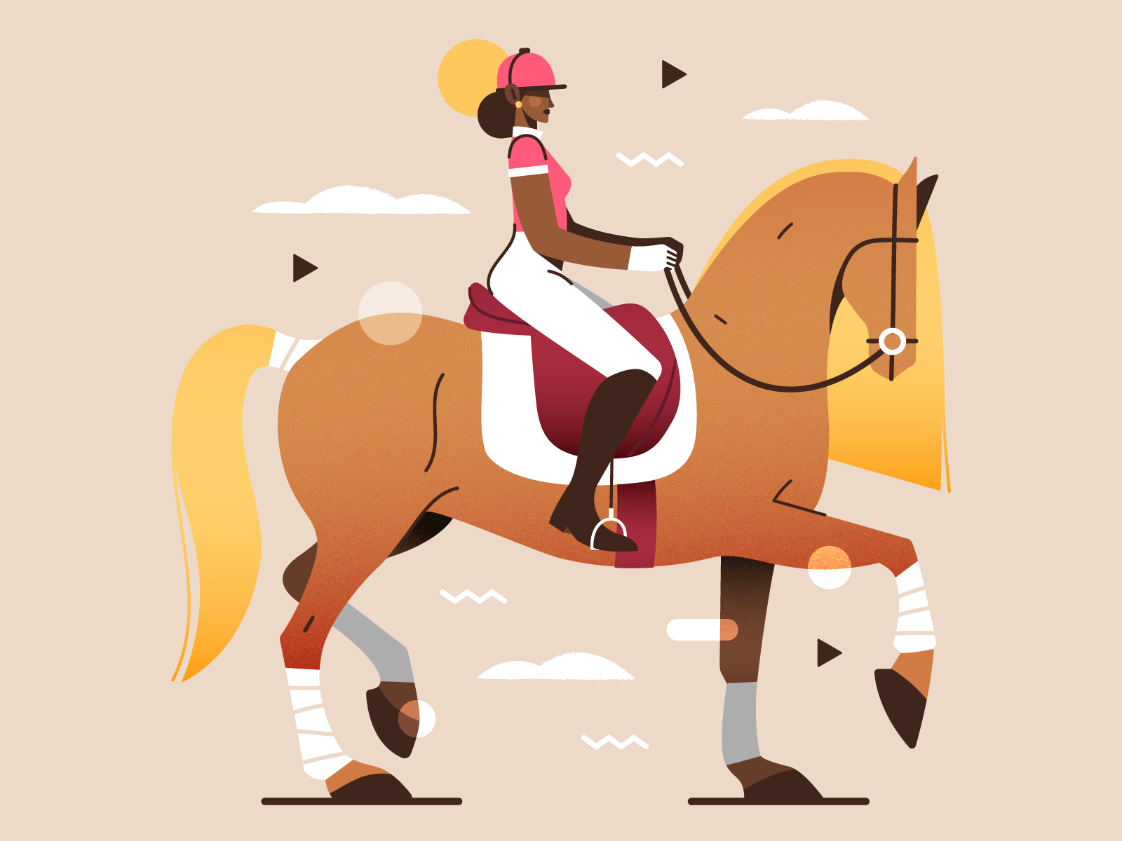 La cavalière 🐴 equestrian equitation flat horse horserider horsewoman illustration rider riding vector