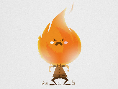 Mr RED elements energy fire flame four gaspart illustration