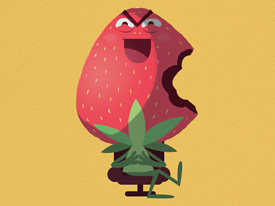 Evil Strawberry evil fruit gaspart illustration laugh plan strawberry