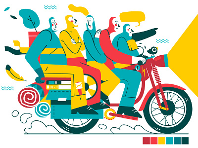 LET'S GO! 🚲 bike colorful contrast flat illustration vector