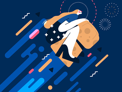 Champagne! 🍾🥂 2020 champagne flat happynewyear illustration party vector woman