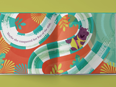 Hip Hooray, Hippo, slide spread childrens book illustration kickstarter vector