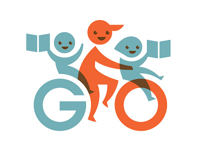 EduGo logo mark bicycle bike books circle education go logo school