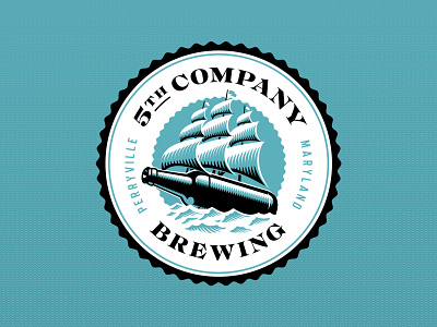 5th Company Brewing Co. badge beer branding brewery crest graphic design illustration logo nautical packaging ship