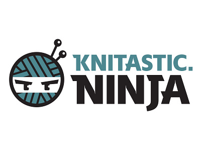 Knitastic Ninja Logo blue knit knitting ninja