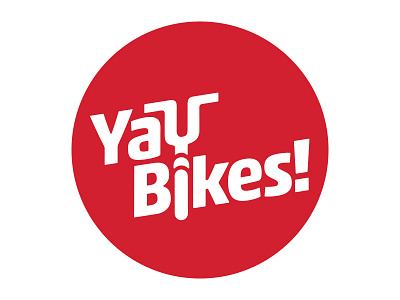 Yay Bikes! Logo badge bicycles bikes modern non profit red