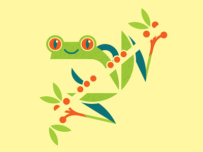 Tree Frog frog geometric illustration modern tee shirt