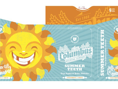 CBC Summer Teeth brewing co. columbus illustration ohio package summer sun teeth