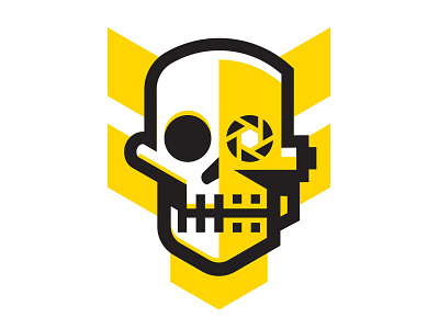 F Dezine Logo black f initials line logo military robot robotics skull tactical thick yellow