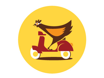 City Chickie Logo chicken chicky city logo scooter vespa