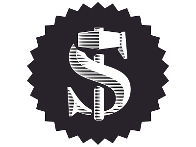 Slagle means hammer badge black engraved hammer illustration logo monogram s