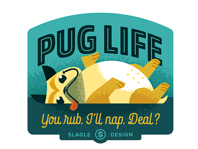 Pug Life Sticker badge brushes dog illustration illustrator label pug sticker