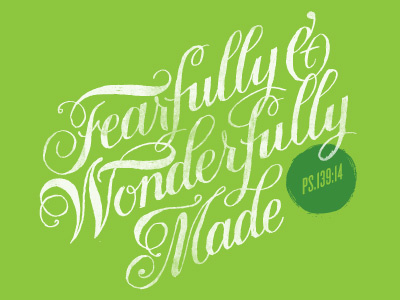 Fearfully... bible drawn hand type verse