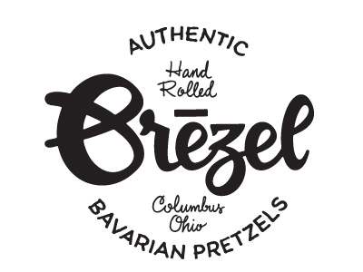 Brezel Logo custom logo pretzel script