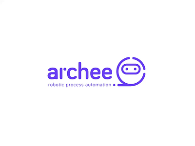 archee logo animation branding consulting design illustration logo robot rpa vector violet