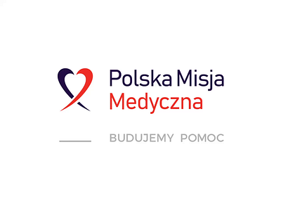 Polish Medical Misssion logo aid animated animation brand brand identity branding charity design heart help logo medical typography