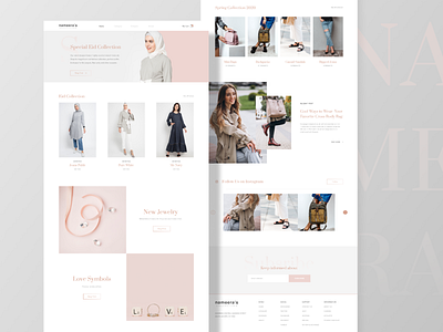 Nameera's Fashion Homepage designer fashion fashion brand fashion design homepage landing page online store shop shopping ui website website design