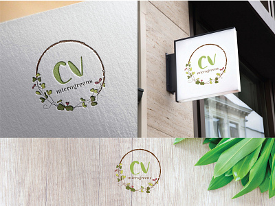 Logo for microgreen farm farm logo floral logo green logo