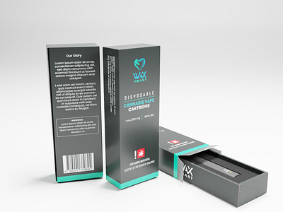 Vape cartridge packaging 3d branding graphic design packaging