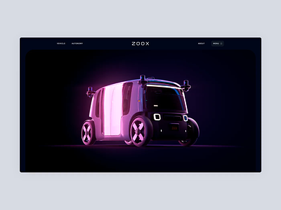 Zoox - Landing 3d amazon car dark design dogstudio interactive landing motion scroll vehicle web