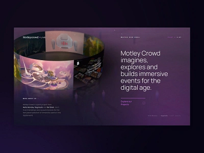 Motleycrowd.live 3d case study dark dogstudio hello monday portfolio set snails web webgl