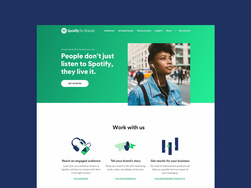 Spotify for Brands colors corporate editorial illustration music spotify spotify for brands web website