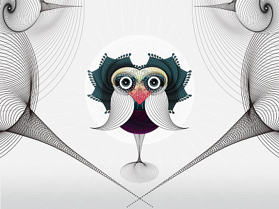 spirographic bird bird illustration spirograph