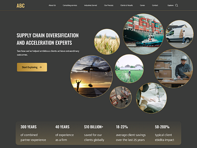 Supply chain consultancy company landing page landing page ui web design