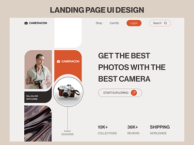 Online camera shop Landing Page figma graphic design landing page web design