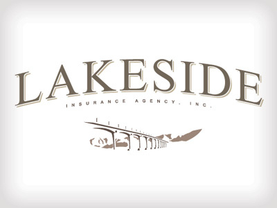 Lakeside Insurance bridge insurance logo vintage