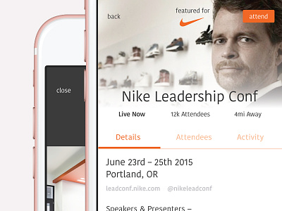 Event Engagement activity app attendance feed nike profile
