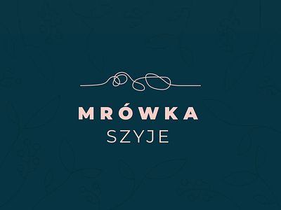 Mrowka szyje logo animal animated animation ant branding design diy handmade logo logotype sew sewing typography vector