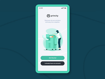Illustrations for Princity app animated animation app app animation application branding character design illustration iot print printer printing vector