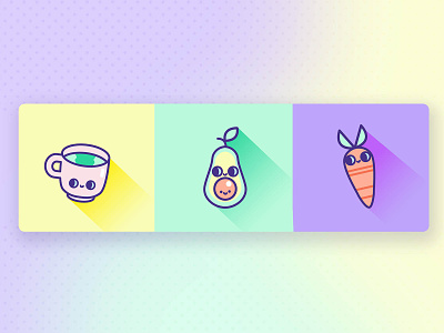 Iconset Cute Objects (Part 2) 2d avocado design food illustration icon set illustration logo vector art vectorart webdesign