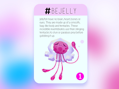 Be Jelly! 2d 2d art art blue card design characterdesign comic concept art design drawing drawings grafikdesign illustration jellyfish photoshop purple texture webdesign