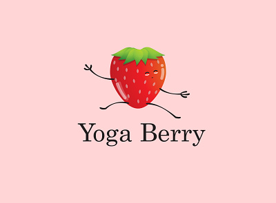 Yoga Berry branding characterlogo creativelogo design fruitlogo logo logodesign luxurylogo mascot logo mascotlogo product design strawberrylogo uniquelogo