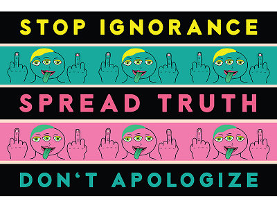 Don't Apologize alien digital print humor illustration politics protest
