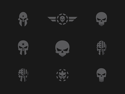 Skulls branding identity logo mean military skulls symbol