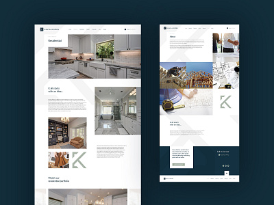 Kavia Homes builder contractor design home landing modern page remodeling ui web website