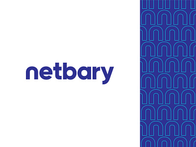 Netbary Logo blue brand branding design identity logo medical n tech