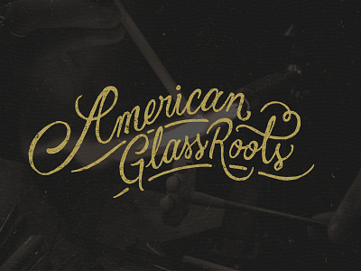 American Glass Roots american americana gold industrial lampworking logo old script type vintage