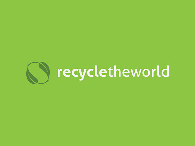 Recycle The World green layout logo recycle type world
