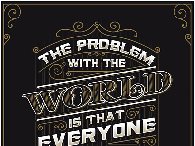 The Problem With The World- Beer Poster beer brew brewery craft decor home lettering poster type typography vector vintage